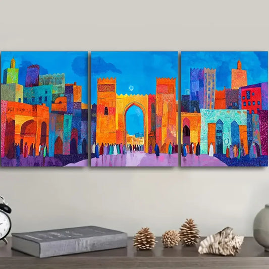 3pcs Luxurious Colored Gate Metal Print Ready to Hang Art