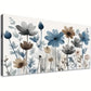 Indigo Brown Gray Flower Wall Art canvas office home room framed 120x60cm