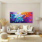 Abstract Colorful Impasto Wall Art Canvas Office Home Room Framed 120x60cm