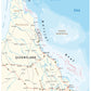 The Cap York Peninsula Road Map Print 100% Australian Made Stretched Canvas Ready to Hang  - MP-126