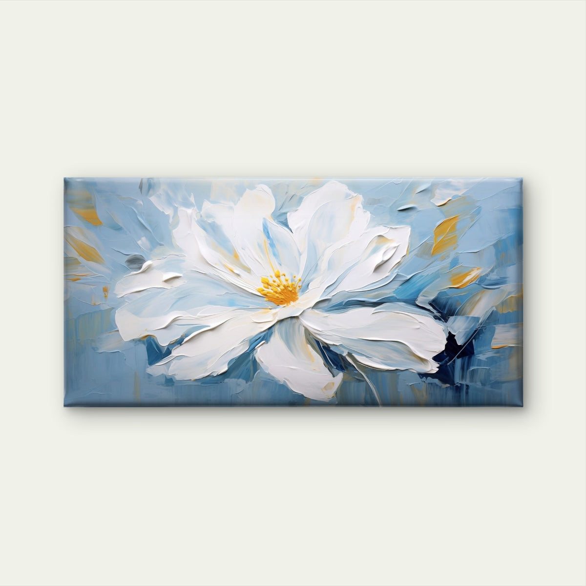 White Magnolia Bloom Flower Wall Art Canvas Office Home Room Framed 120x60cm
