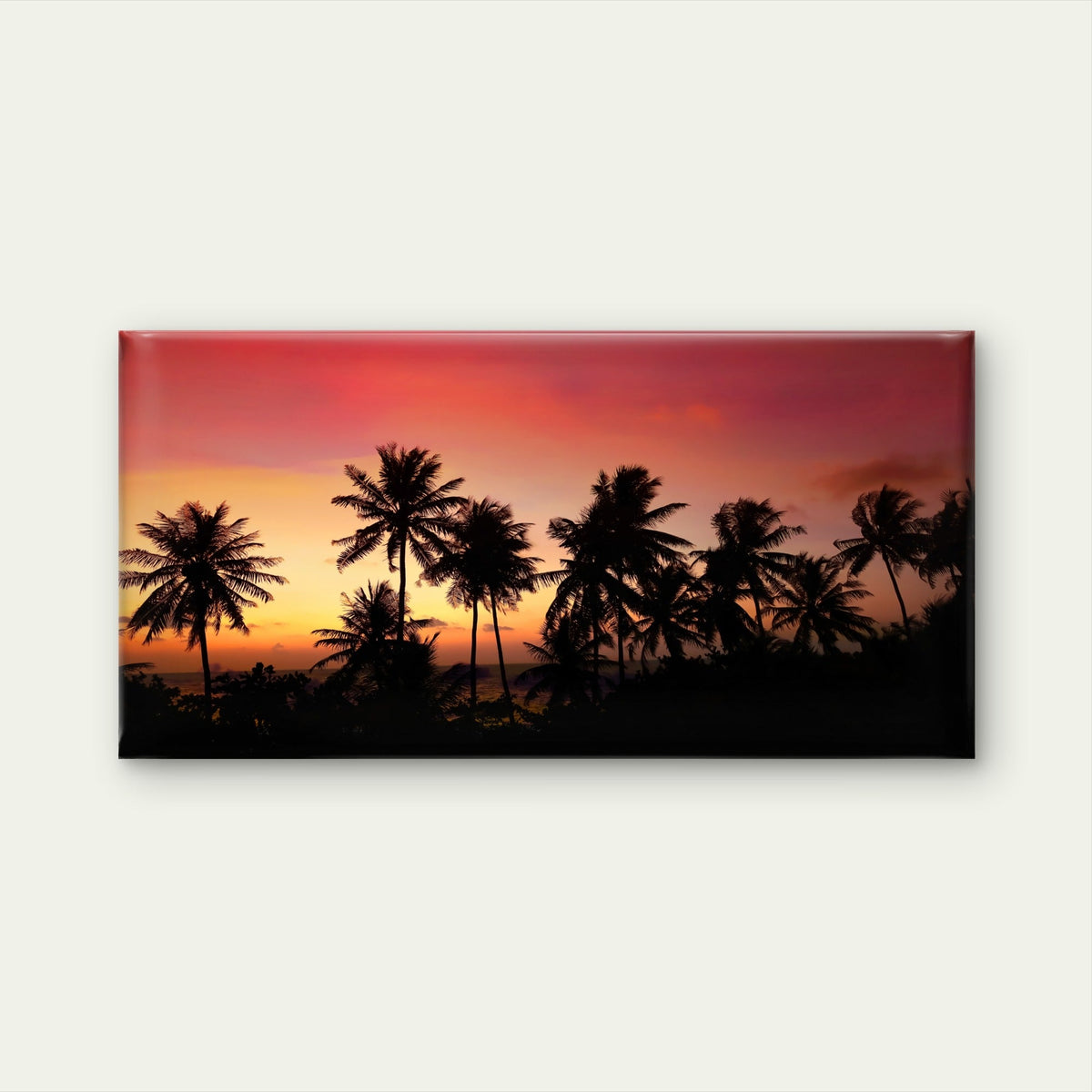 Tropical Sunset Palm Trees Wall Art Canvas Office Home Room Framed 120x60cm