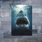 White Shark Ocean & Sunlight Print 100% Australian Made 40x60cm Stretched Canvas Ready to Hang