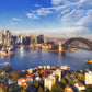 Major Sydney city landmarks Sky View Print 100% Australian Made Stretched Canvas Ready to Hang - AU-126