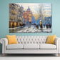 Old City Street Watercolor Art Print 100% Australian Made Stretched Canvas Ready to Hang - CT-127