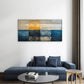Blue Gold Mosaic Abstract Geometry Wall Art Canvas Office Home Framed 120x60cm