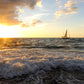 Sailboat With People Aboard On Ocean Print 100% Australian Made Stretched Canvas Ready to Hang - BC-126