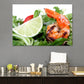 Lime and Shrimp Salad Print 100% Australian Made Stretched Canvas Ready to Hang - KR-126