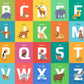 Alphabet with Animals Nursery & Kids Print 100% Australian Made Stretched Canvas Ready to Hang - NK-126