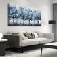 Classic Modern Abstract Forest Blue Trees Wall Art canvas office home room framed 120x60cm