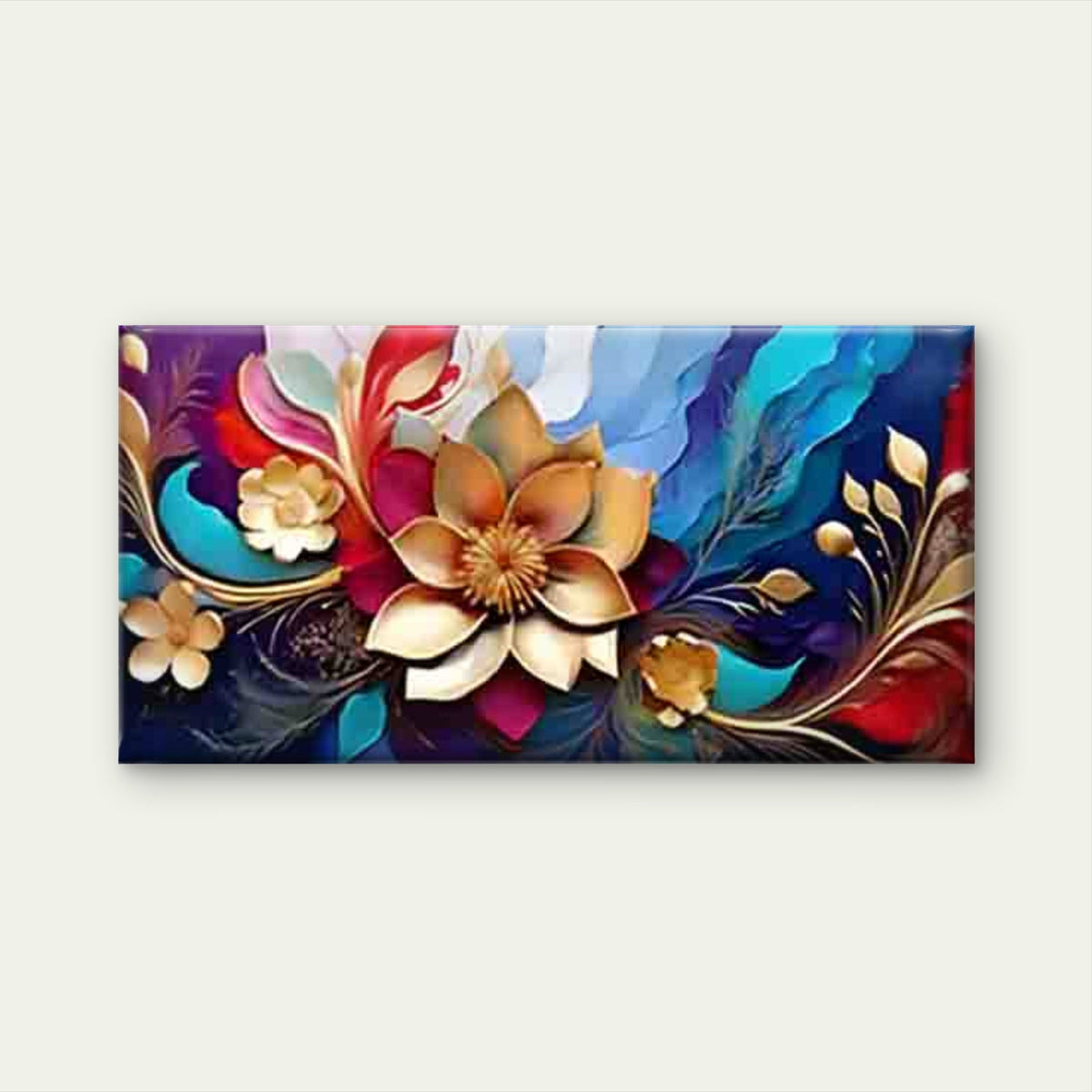 Three-Dimensional Flower Wall Art Canvas Office Home Room Framed 80x45cm