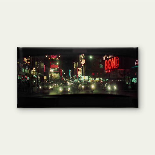 70s Vintage City Night Wall Art Canvas Office Home Room Framed 80x45cm