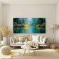 Tranquil Forest Pond Wall Art Canvas Office Home Room Framed 120x60cm