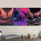 3pcs Featuring a Close-Up of Hands on a Turntable Metal Print Ready to Hang Art