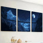 3pcs Modern Natural Mountain Night Scene Artworks Dark Wall Art Set Canvas Framed 40x60cm - High Quality Print 100% Australian Made Wall Canvas Ready to Hang