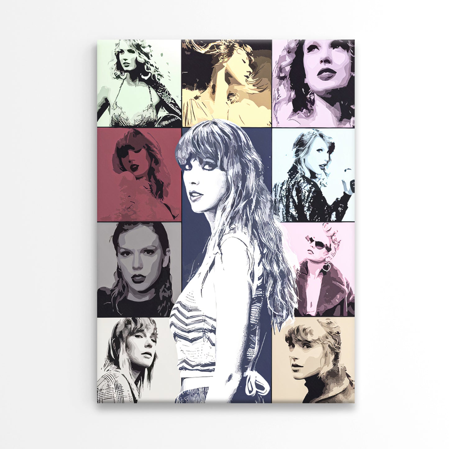 Collage Of Pop Art Portraits of Singer Print 100% Australian Made 40x60cm Stretched Canvas Ready to Hang