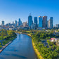 Melbourne Town View from Yarra river Print 100% Australian Made Stretched Canvas Ready to Hang - AU-127