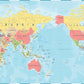 World Map Vintage Old Retro Print 100% Australian Made Stretched Canvas Ready to Hang - MP-127