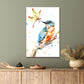 Bird Sitting on A Branch with A Dragonfly in Its Mouth Print 100% Australian Made 40x60cm Stretched Canvas Ready to Hang