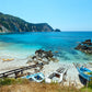 Petani Beach Summer View in Greece Print 100% Australian Made Stretched Canvas Ready to Hang - BC-127