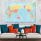 World Map Vintage Old Retro Print 100% Australian Made Stretched Canvas Ready to Hang - MP-127