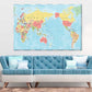 World Map Vintage Old Retro Print 100% Australian Made Stretched Canvas Ready to Hang - MP-127