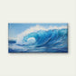Blue Ocean Wave Painting Wall Art Canvas Office Home Room Framed 120x60cm