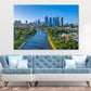 Melbourne Town View from Yarra river Print 100% Australian Made Stretched Canvas Ready to Hang - AU-127