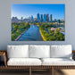 Melbourne Town View from Yarra river Print 100% Australian Made Stretched Canvas Ready to Hang - AU-127