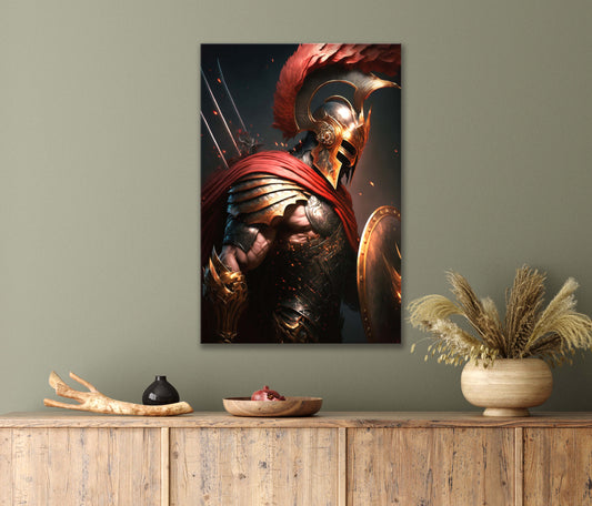 Fantasy Spartan Inspired Artwork Print 100% Australian Made 40x60cm Stretched Canvas Ready to Hang