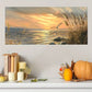 Golden Sunset Beach wall canvas office home room framed 120x60cm