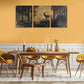 3pcs Nature Scene with Antlered Deer and Misty Ambiance Metal Print Ready to Hang Art