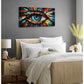 Colorful Abstract Evil Eye Design Wall Art canvas office home room framed 120x60cm
