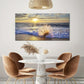 Ocean Blue Waves Beach Sunset Wall Art canvas office home room framed 120x60cm