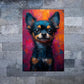 Vibrant Black Dog Abstract Art Print 100% Australian Made 40x60cm Stretched Canvas Ready to Hang