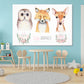 Owl Fox & Deer Painting Print 100% Australian Made Stretched Canvas Ready to Hang - NK-128