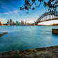 Opera House & Sunset Sky View From River Side Print 100% Australian Made Stretched Canvas Ready to Hang - AU-128