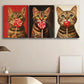 3pcs Whimsical Cat Lollipop Classic Design Metal Print Ready to Hang Art