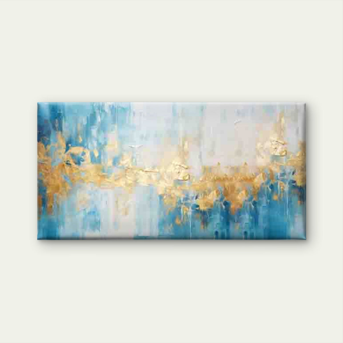 Abstract with Golden Leaf Accen Wall Art Canvas Office Home Room Framed 120x60cm