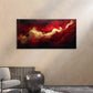 Dynamic Red Gold Swirls Art Wall Art Canvas Office Home Room Framed 80x45cm