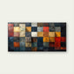 Multi Color Block Rustic Texture Mosaic Wall Art Canvas Office Home Framed 120x60cm