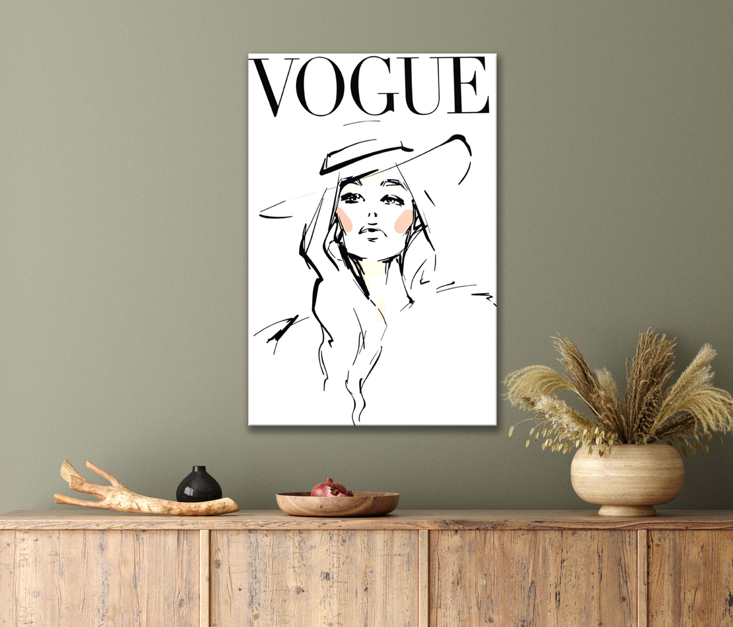 Sketching Line Art Of Vogue Fashion Print 100% Australian Made 40x60cm Stretched Canvas Ready to Hang