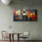Multi Color Block Rustic Texture Mosaic Wall Art Canvas Office Home Framed 80x45cm