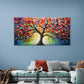 Rainbow Tree of Life Wall Art Canvas Office Home Room Framed 80x45cm
