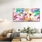 Colorful Watercolor Floral Paint Wall Art Canva Office Home Room Framed 120x60cm
