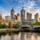 Melbourne City View from Yarra River Print 100% Australian Made Stretched Canvas Ready to Hang - AU-102