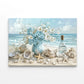 Beach Flower Vase and Seashells Print 100% Australian Made 60x40cm Stretched Canvas Ready to Hang