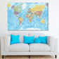 World Map Color Political Vector Print 100% Australian Made Stretched Canvas Ready to Hang - MP-102