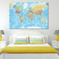 World Map Color Political Vector Print 100% Australian Made Stretched Canvas Ready to Hang - MP-102