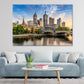 Melbourne City View from Yarra River Print 100% Australian Made Stretched Canvas Ready to Hang - AU-102